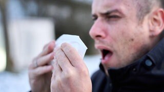 Ein Mann muss niesen. Die Pollensaison ist in Deutschland gestartet – auch in Baden-Württemberg und Rheinland-Pfalz. Besonders Frühblüher wie Hasel und Erle.